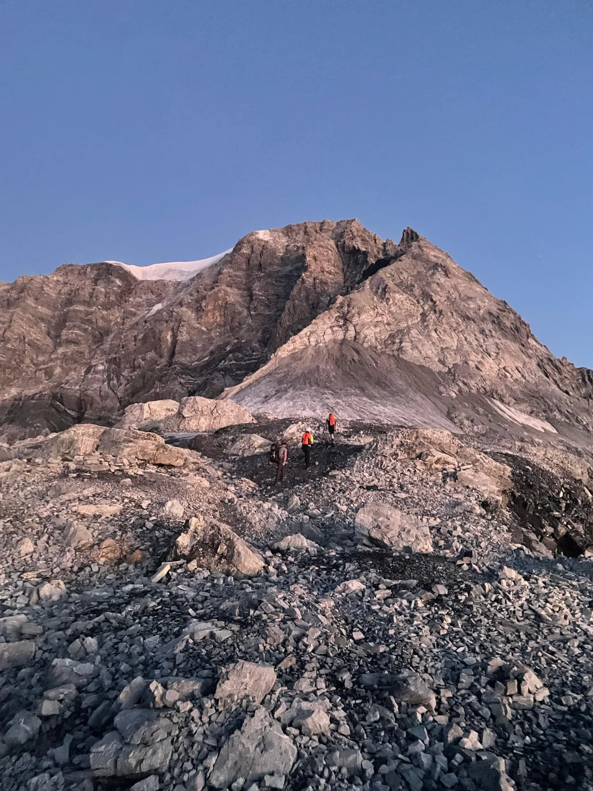 Ortler Hintergrat with a Mountain Guide: Mountaineer on a long rocky ridge.